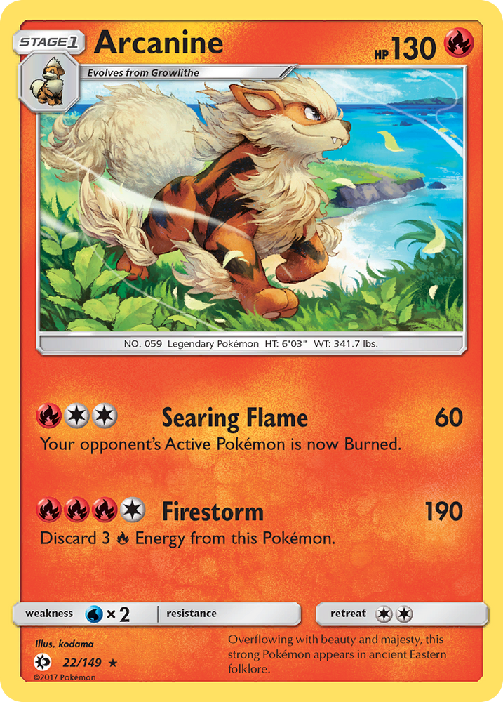Pokemon | Arcanine (22/149) [Sun & Moon: Base Set] | The Nerd Merchant