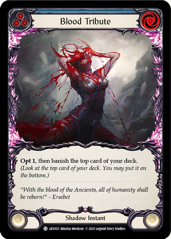 Flesh and Blood TCG | Blood Tribute (Blue) [LEV025] (Monarch Levia Blitz Deck) | The Nerd Merchant