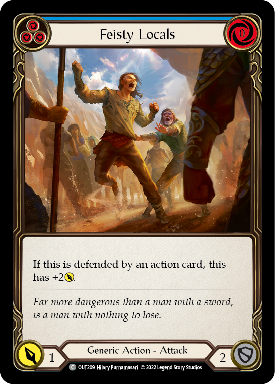 Flesh and Blood TCG | Feisty Locals (Blue) [OUT209] (Outsiders) | The Nerd Merchant