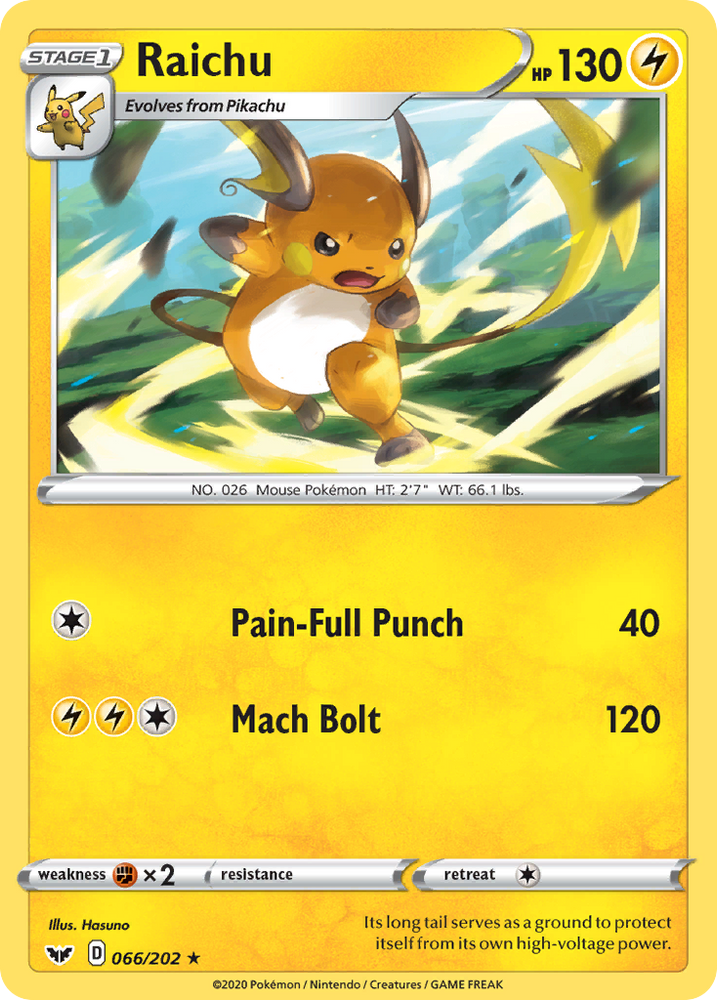 Pokemon | Raichu (066/202) [Sword & Shield: Base Set] | The Nerd Merchant