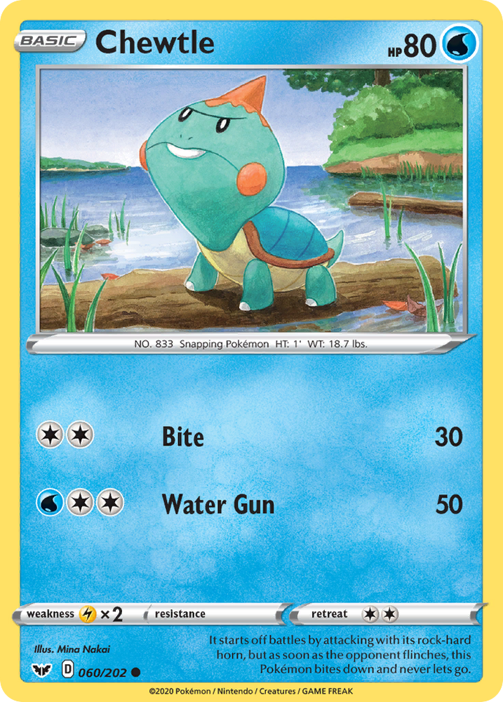 Pokemon | Chewtle (060/202) [Sword & Shield: Base Set] | The Nerd Merchant