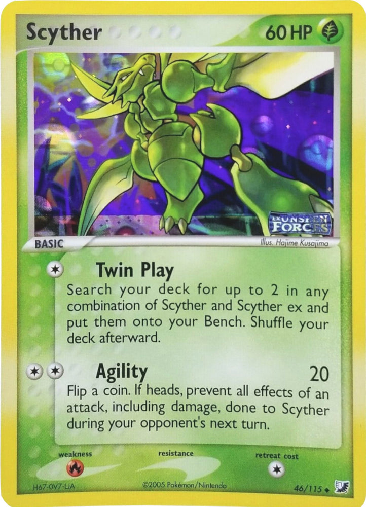 Pokemon | Scyther (46/115) (Stamped) [EX: Unseen Forces] | The Nerd Merchant