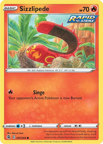 Pokemon | Sizzlipede (047/264) [Sword & Shield: Fusion Strike] | The Nerd Merchant