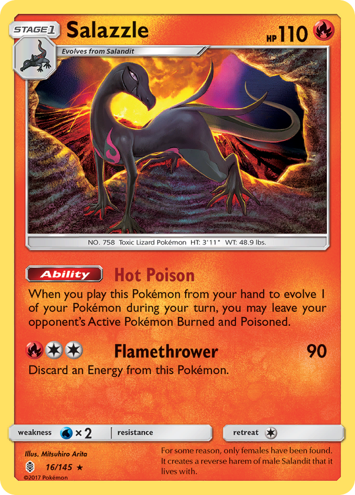 Pokemon | Salazzle (16/145) [Sun & Moon: Guardians Rising] | The Nerd Merchant