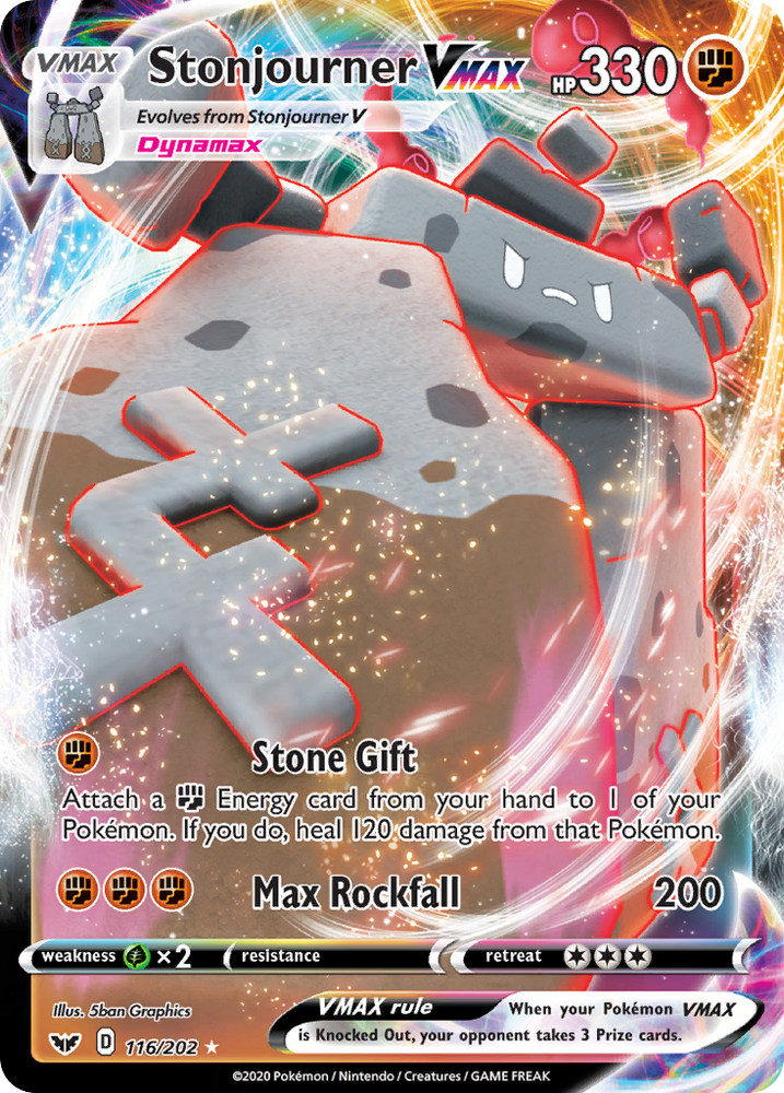 Pokemon | Stonjourner VMAX (116/202) [Sword & Shield: Base Set] | The Nerd Merchant