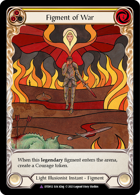 Flesh and Blood TCG | Figment of War // Bellona, Archangel of War (Marvel) [DTD012] (Dusk Till Dawn)  Cold Foil | The Nerd Merchant