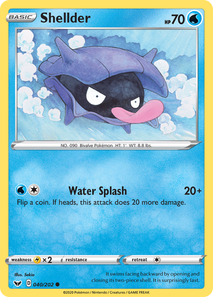 Pokemon | Shellder (040/202) [Sword & Shield: Base Set] | The Nerd Merchant