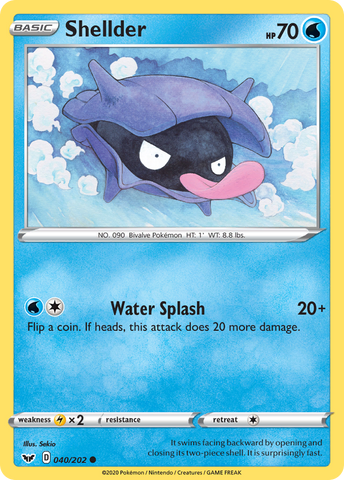 Pokemon | Shellder (040/202) [Sword & Shield: Base Set] | The Nerd Merchant