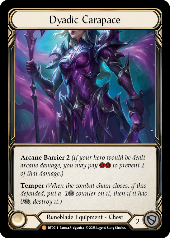 Flesh and Blood TCG | Dyadic Carapace [DTD211] (Dusk Till Dawn)  Cold Foil | The Nerd Merchant