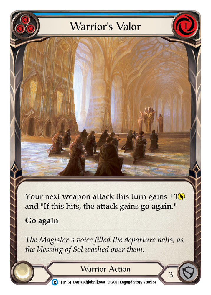 Flesh and Blood TCG | Warrior's Valor (Blue) [1HP161] (History Pack 1) | The Nerd Merchant