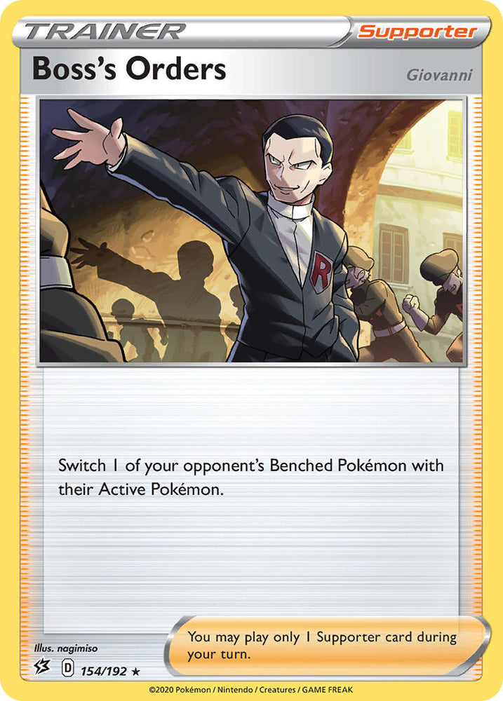 Pokemon | Boss's Orders (154/192) (Giovanni) (Theme Deck Exclusive) [Sword & Shield: Rebel Clash] | The Nerd Merchant
