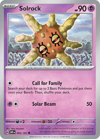 Pokemon | Solrock (093/197) [Scarlet & Violet: Obsidian Flames] | The Nerd Merchant