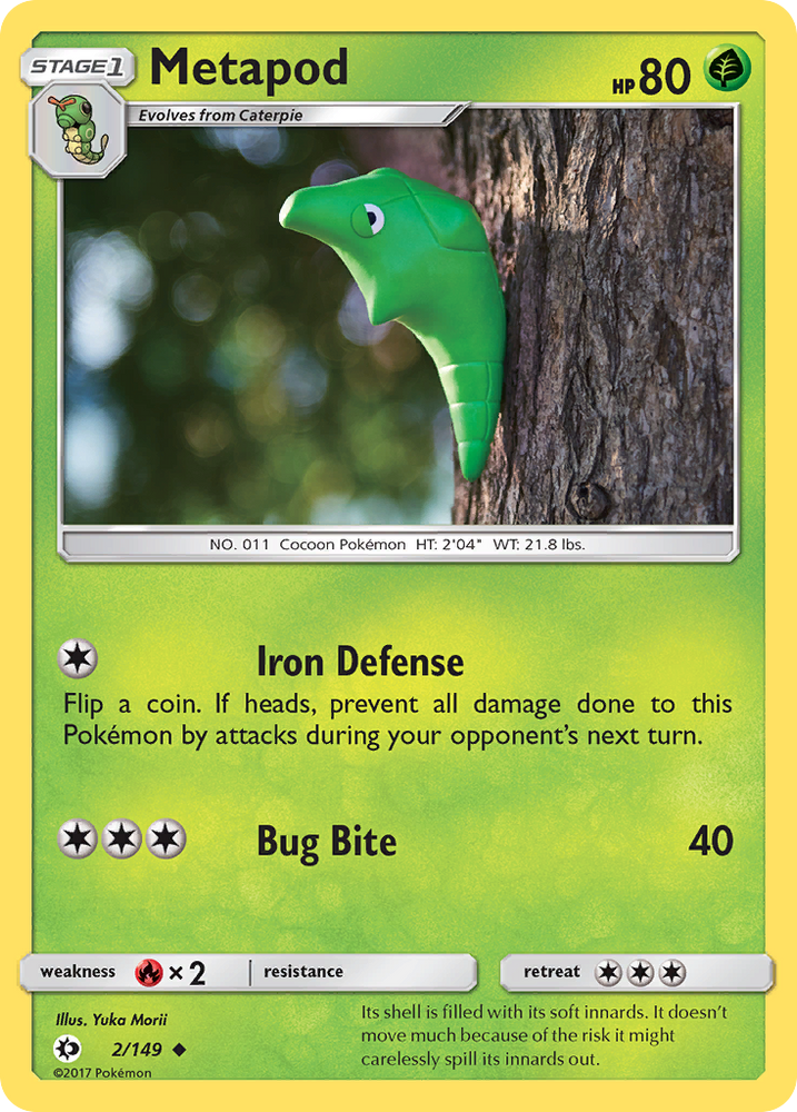 Pokemon | Metapod (2/149) [Sun & Moon: Base Set] | The Nerd Merchant