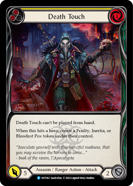 Flesh and Blood TCG | Death Touch (Yellow) [OUT163] (Outsiders) | The Nerd Merchant