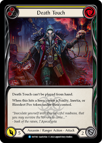 Flesh and Blood TCG | Death Touch (Yellow) [OUT163] (Outsiders) | The Nerd Merchant
