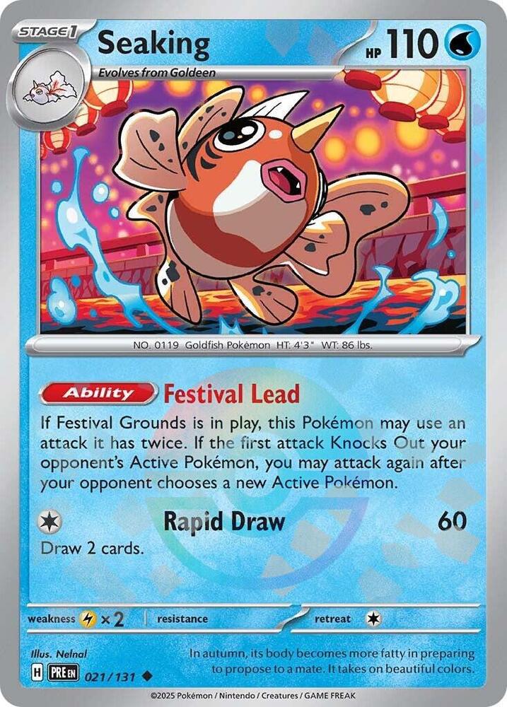 Pokemon | Seaking (021/131) (Poke Ball Pattern) [Scarlet & Violet: Prismatic Evolutions] | The Nerd Merchant