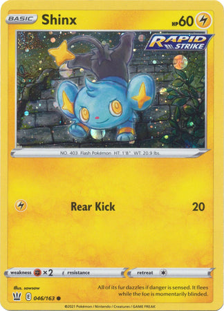 Pokemon | Shinx (046/163) (Cosmos Holo) [Sword & Shield: Battle Styles] | The Nerd Merchant