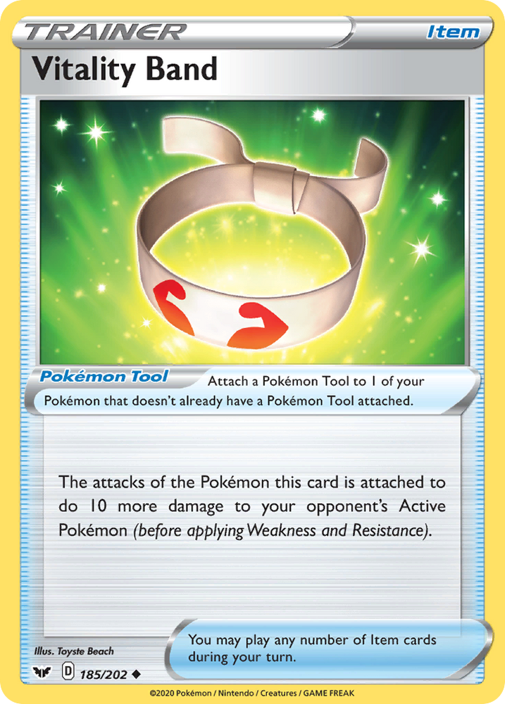 Pokemon | Vitality Band (185/202) [Sword & Shield: Base Set] | The Nerd Merchant
