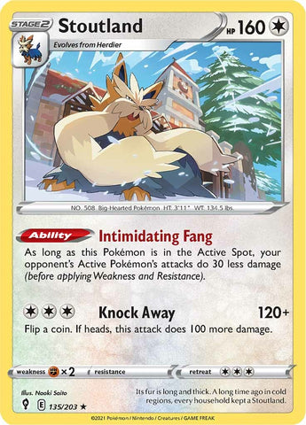 Pokemon | Stoutland (135/203) [Sword & Shield: Evolving Skies] | The Nerd Merchant