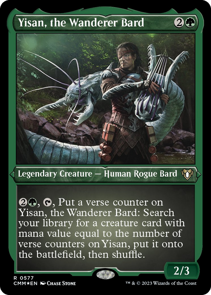 Magic | Yisan, the Wanderer Bard (Foil Etched) [Commander Masters] | The Nerd Merchant