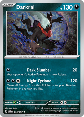 Pokemon | Darkrai (136/197) [Scarlet & Violet: Obsidian Flames] | The Nerd Merchant
