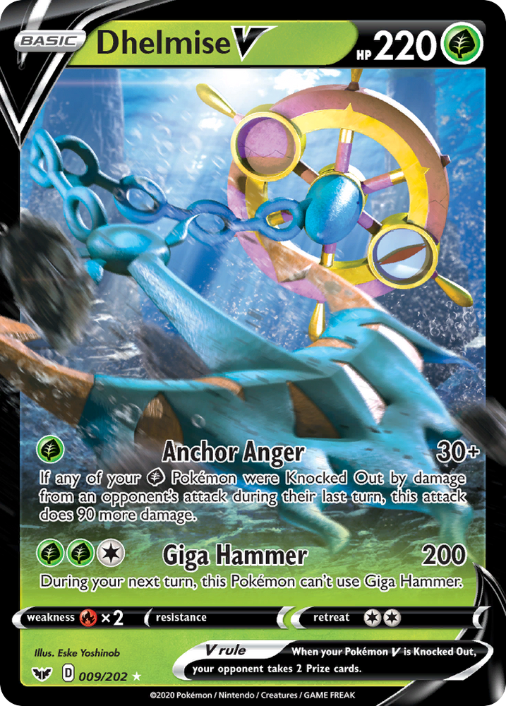 Pokemon | Dhelmise V (009/202) [Sword & Shield: Base Set] | The Nerd Merchant
