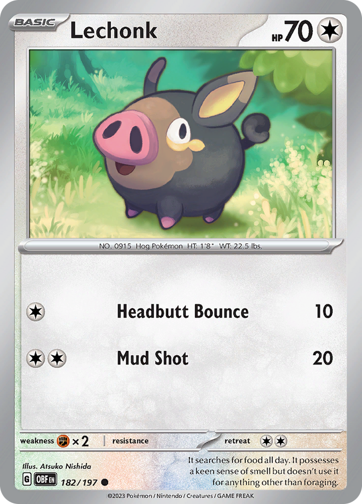 Pokemon | Lechonk (182/197) [Scarlet & Violet: Obsidian Flames] | The Nerd Merchant