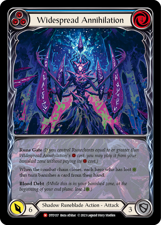 Flesh and Blood TCG | Widespread Annihilation (Extended Art) [DTD137] (Dusk Till Dawn)  Rainbow Foil | The Nerd Merchant