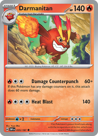 Pokemon | Darmanitan (035/197) [Scarlet & Violet: Obsidian Flames] | The Nerd Merchant