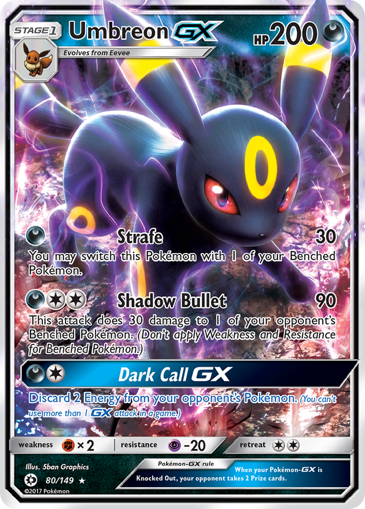 Pokemon | Umbreon GX (80/149) [Sun & Moon: Base Set] | The Nerd Merchant