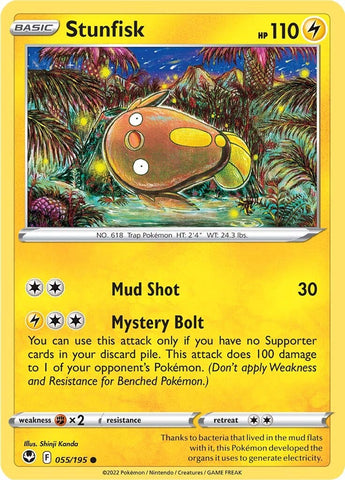 Pokemon | Stunfisk (055/195) [Sword & Shield: Silver Tempest] | The Nerd Merchant