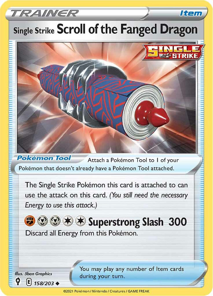 Pokemon | Single Strike Scroll of the Fanged Dragon (158/203) [Sword & Shield: Evolving Skies] | The Nerd Merchant