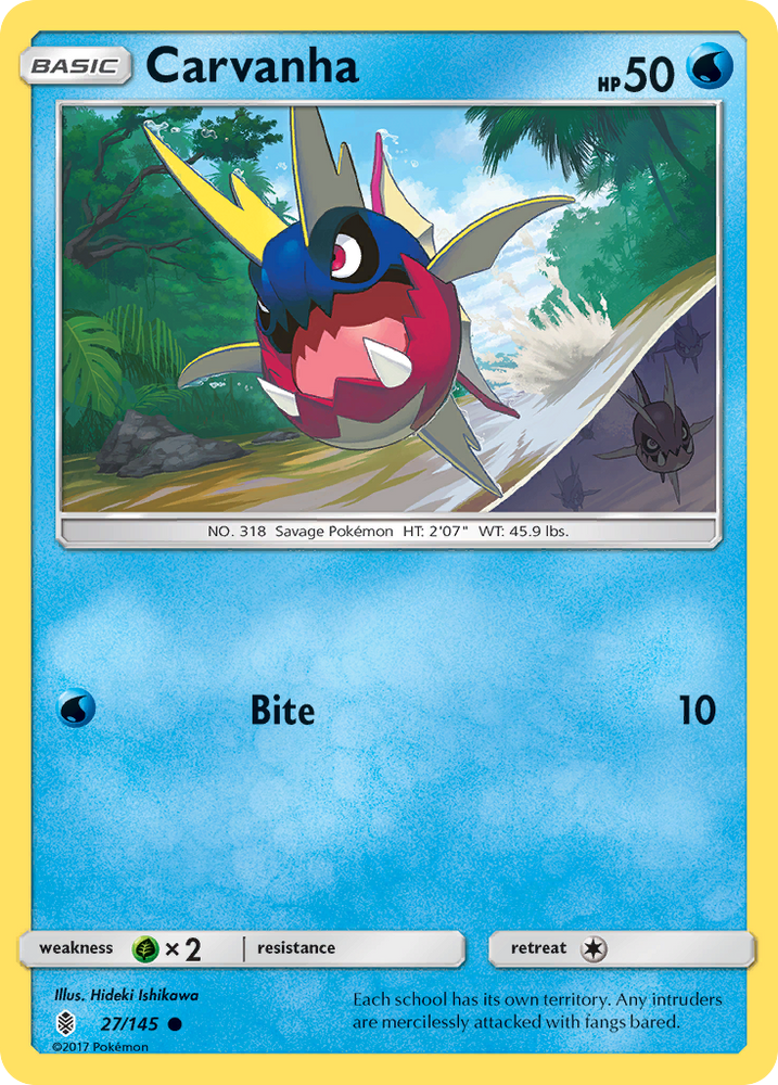 Pokemon | Carvanha (27/145) [Sun & Moon: Guardians Rising] | The Nerd Merchant