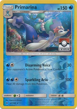 Pokemon | Primarina (41/149) (League Promo) [Sun & Moon: Base Set] | The Nerd Merchant