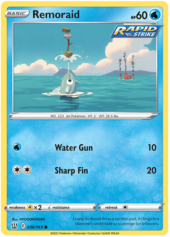 Pokemon | Remoraid (036/163) [Sword & Shield: Battle Styles] | The Nerd Merchant