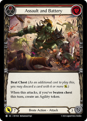 Flesh and Blood TCG | Assault and Battery (Red) [HVY026] (Heavy Hitters)  Rainbow Foil | The Nerd Merchant