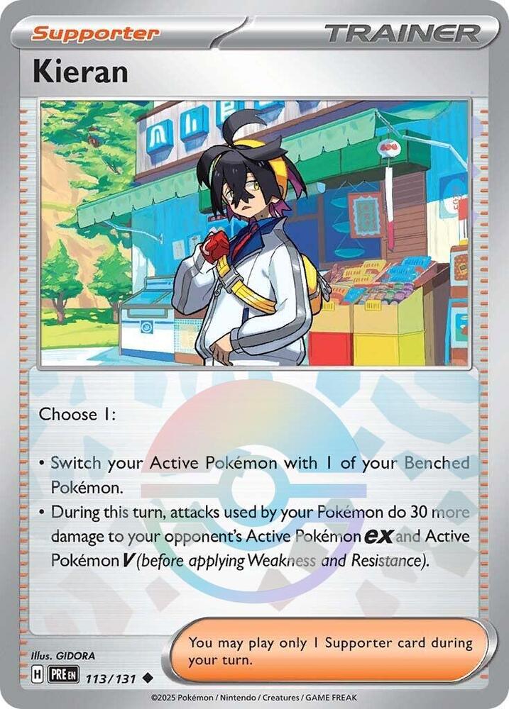 Pokemon | Kieran (113/131) (Poke Ball Pattern) [Scarlet & Violet: Prismatic Evolutions] | The Nerd Merchant