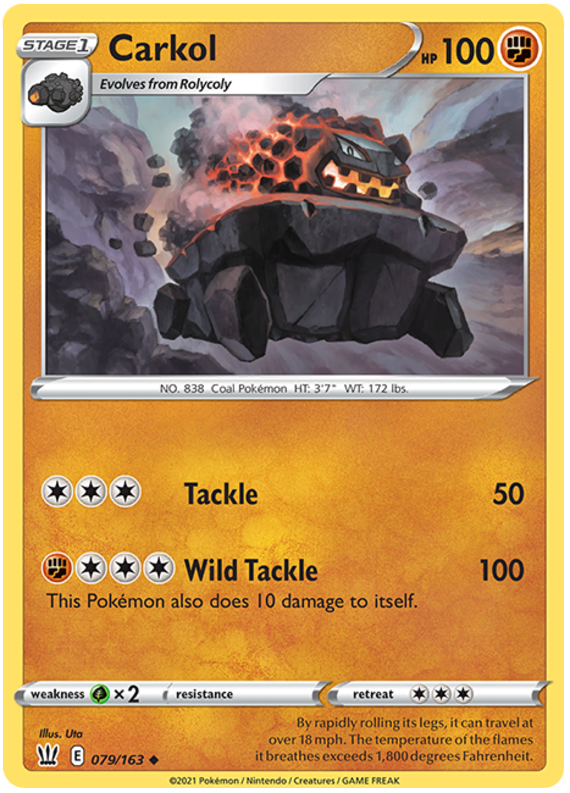 Pokemon | Carkol (079/163) [Sword & Shield: Battle Styles] | The Nerd Merchant