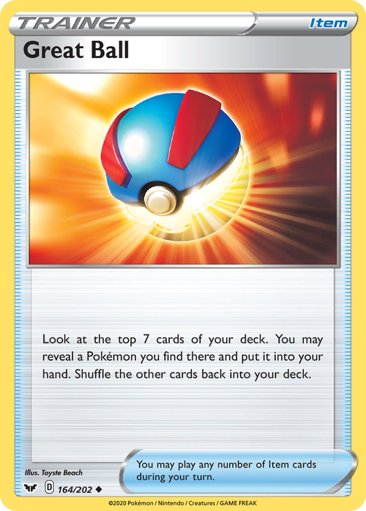 Pokemon | Great Ball (164/202) [Sword & Shield: Base Set] | The Nerd Merchant