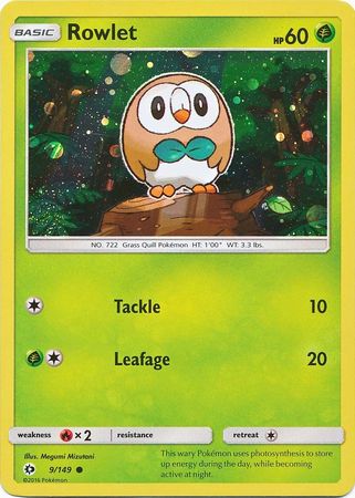 Pokemon | Rowlet (9/149) (Cosmos Holo) [Sun & Moon: Base Set] | The Nerd Merchant
