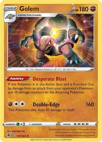 Pokemon | Golem (137/264) [Sword & Shield: Fusion Strike] | The Nerd Merchant