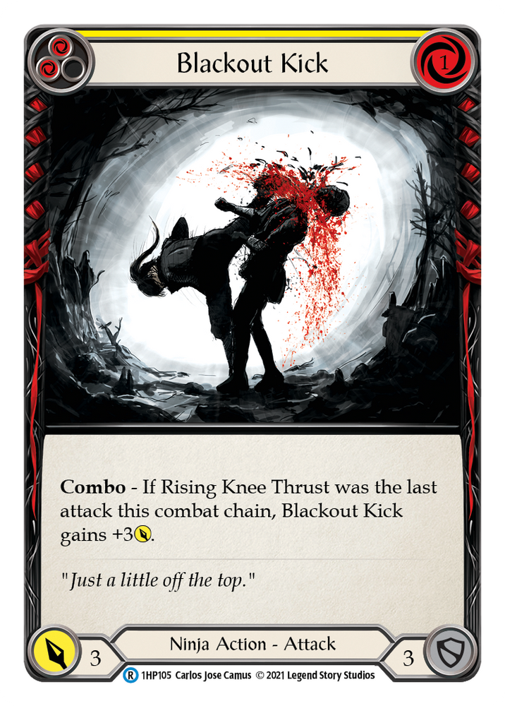 Flesh and Blood TCG | Blackout Kick (Yellow) [1HP105] (History Pack 1) | The Nerd Merchant