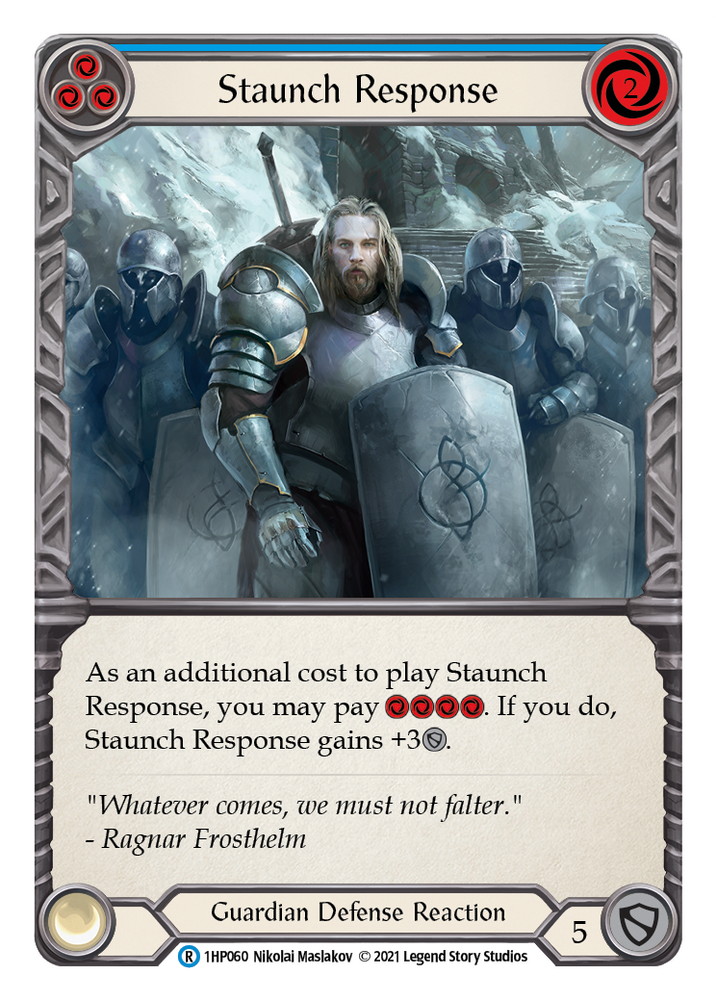 Flesh and Blood TCG | Staunch Response (Blue) [1HP060] (History Pack 1) | The Nerd Merchant