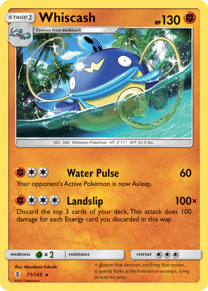 Pokemon | Whiscash (71/145) [Sun & Moon: Guardians Rising] | The Nerd Merchant