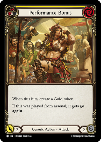 Flesh and Blood TCG | Performance Bonus (Yellow) [HVY226] (Heavy Hitters)  Rainbow Foil | The Nerd Merchant