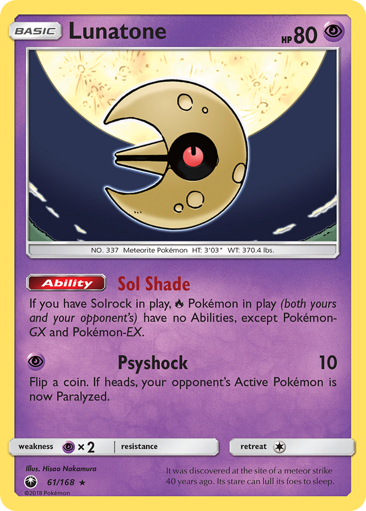 Pokemon | Lunatone (61/168) [Sun & Moon: Celestial Storm] | The Nerd Merchant