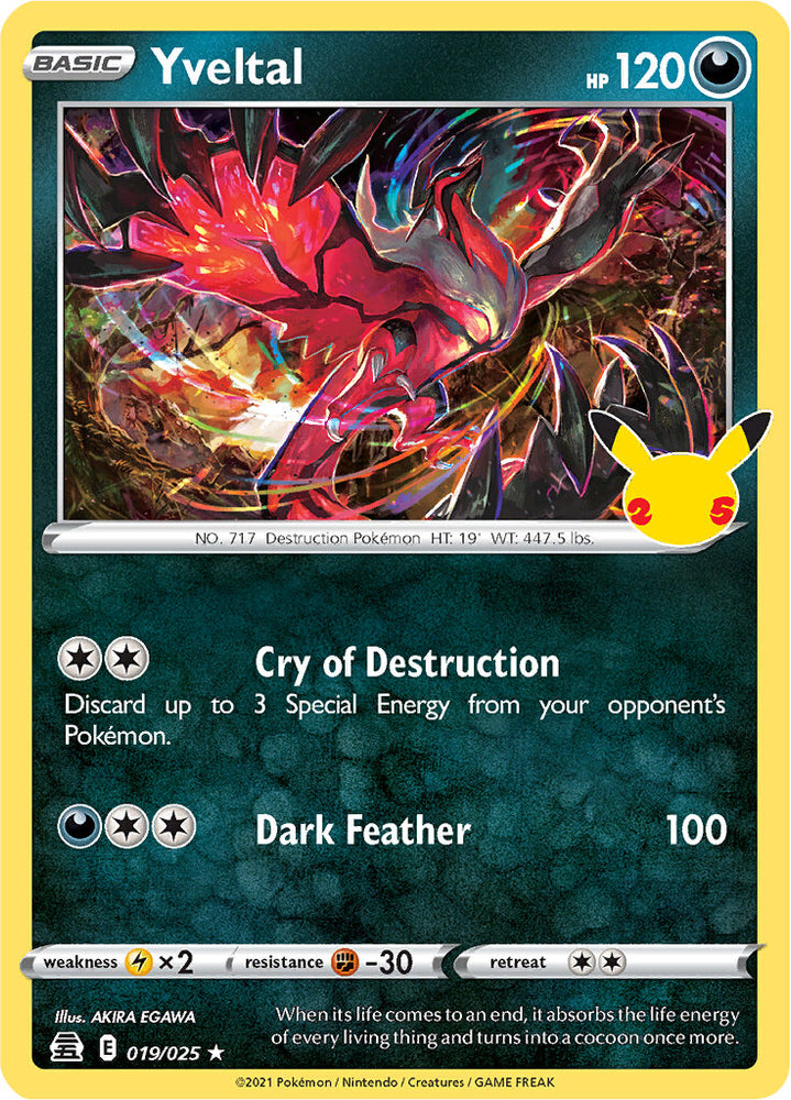 Pokemon | Yveltal (019/025) [Celebrations: 25th Anniversary] | The Nerd Merchant