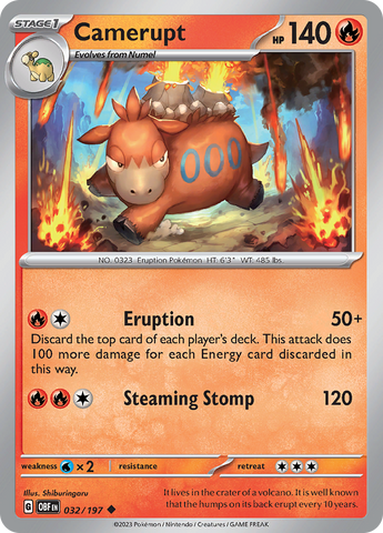 Pokemon | Camerupt (032/197) [Scarlet & Violet: Obsidian Flames] | The Nerd Merchant