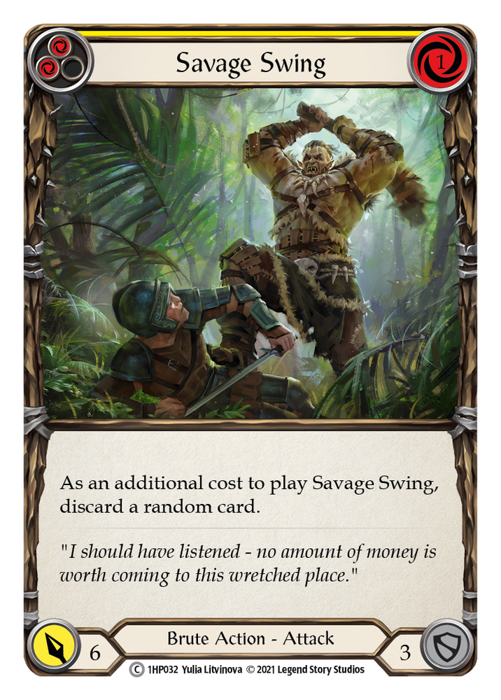 Flesh and Blood TCG | Savage Swing (Yellow) [1HP032] (History Pack 1) | The Nerd Merchant