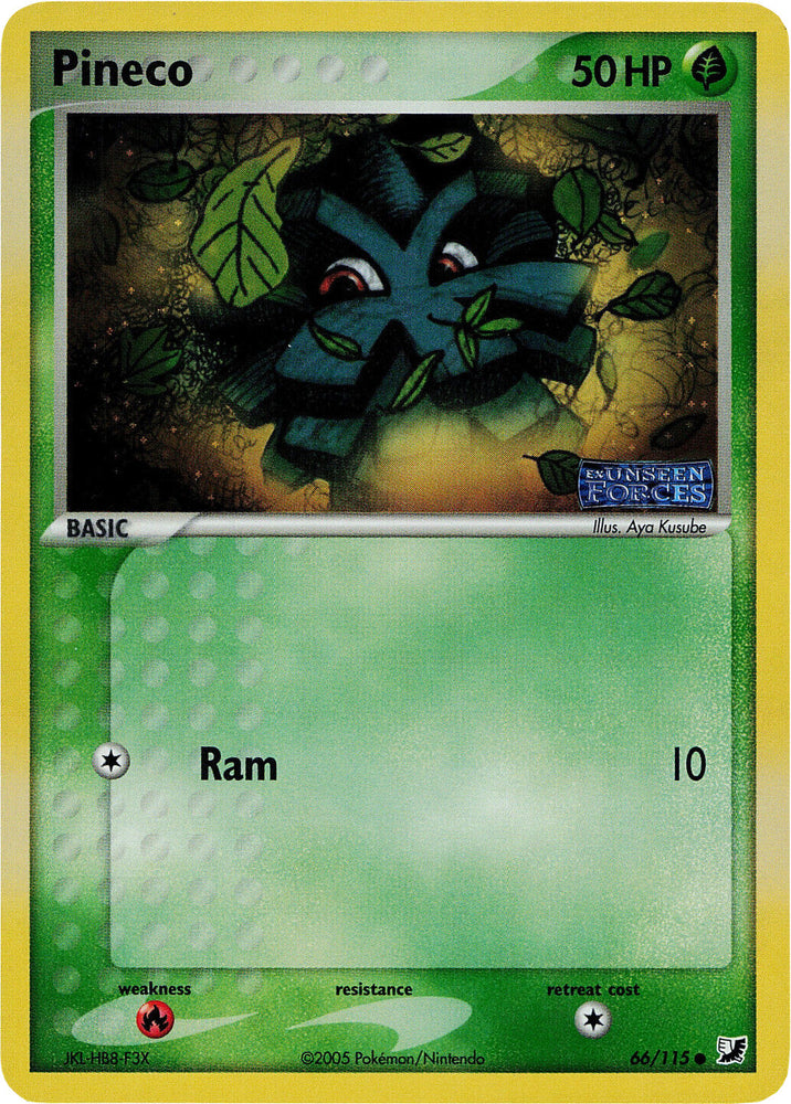 Pokemon | Pineco (66/115) (Stamped) [EX: Unseen Forces] | The Nerd Merchant